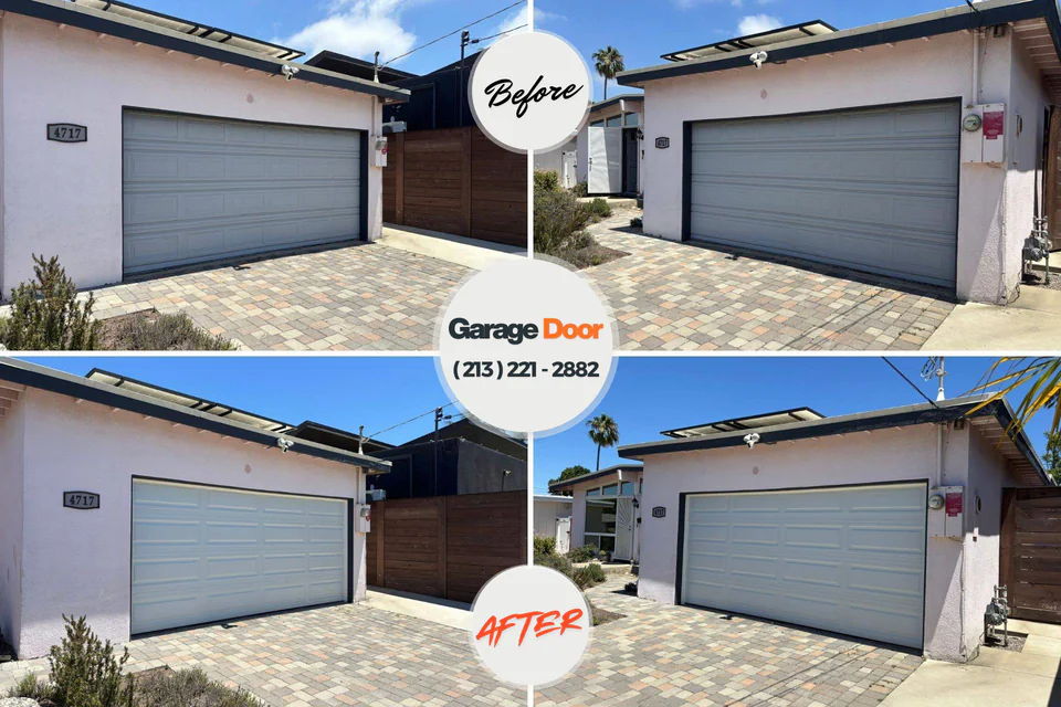 Before and after: garage door repair Guilford County